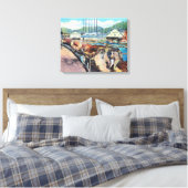 Buiten Uitzicht van Pacific Lumber Co., Redwood Canvas Afdruk (Insitu (Slaapkamer))