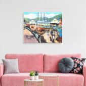 Buiten Uitzicht van Pacific Lumber Co., Redwood Canvas Afdruk (Insitu (Woonkamer))