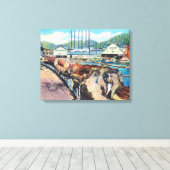 Buiten Uitzicht van Pacific Lumber Co., Redwood Canvas Afdruk (Insitu (Houten vloer))