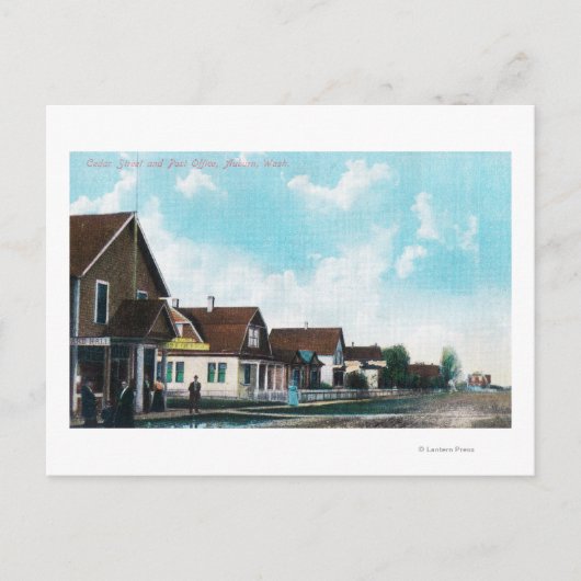 Buiten Uitzicht van Post Kantoor op Cedar Street Briefkaart (Voorkant)