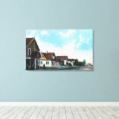 Buiten Uitzicht van Post Kantoor op Cedar Street Canvas Afdruk (Insitu (Houten vloer))