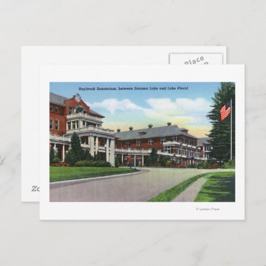 Buiten Uitzicht van Raybrook Sanatorium Briefkaart (Voorkant / Achterkant)