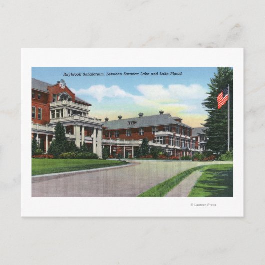 Buiten Uitzicht van Raybrook Sanatorium Briefkaart (Voorkant)