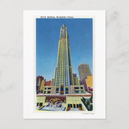 Buiten Uitzicht van RCA Bldg, Rockefeller Center Briefkaart (Voorkant)