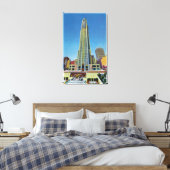 Buiten Uitzicht van RCA Bldg, Rockefeller Center Canvas Afdruk (Insitu (Slaapkamer))