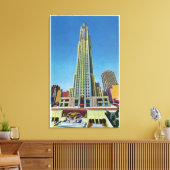 Buiten Uitzicht van RCA Bldg, Rockefeller Center Canvas Afdruk (Insitu (Woonkamer))