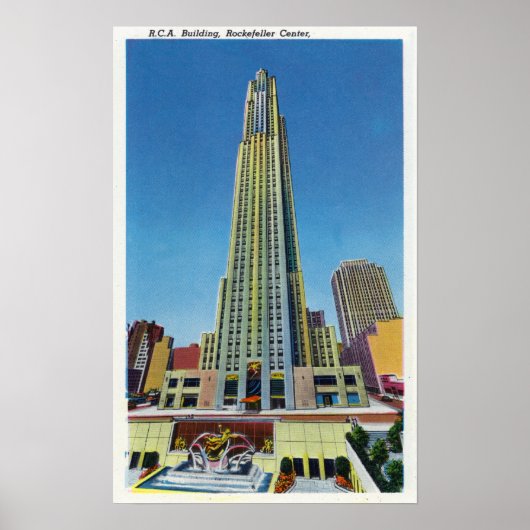 Buiten Uitzicht van RCA Bldg, Rockefeller Center Poster (Voorkant)