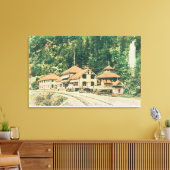 Buiten Uitzicht van ResortShasta Springs, CA Canvas Afdruk (Insitu (Woonkamer))