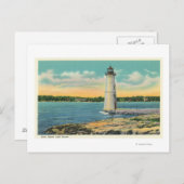 Buiten Uitzicht van Rock Island Light House Briefkaart (Voorkant / Achterkant)