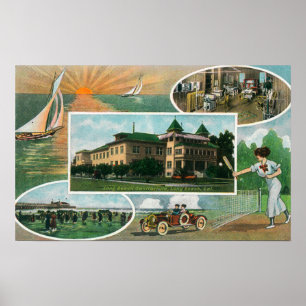 Buiten Uitzicht van Sanitarium en Schilderachtig U Poster