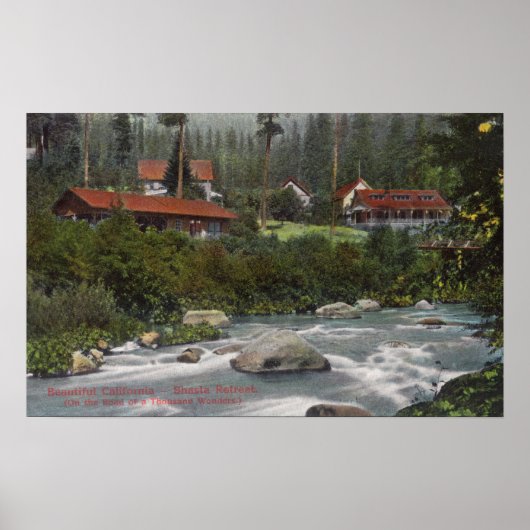 Buiten Uitzicht van Shasta RetreatMt. Shasta, CA Poster (Voorkant)