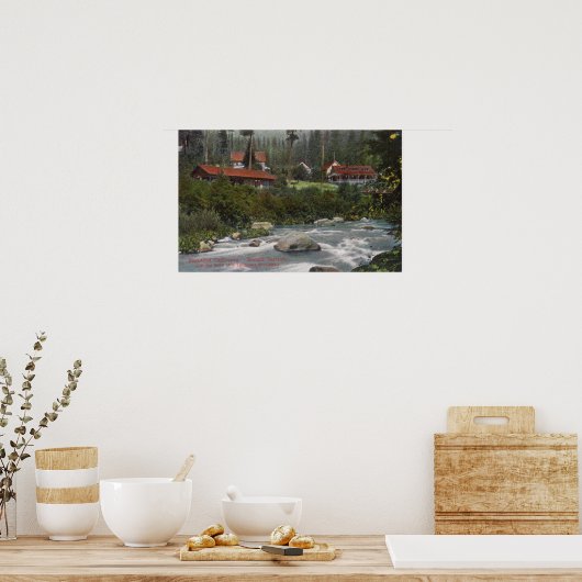 Buiten Uitzicht van Shasta RetreatMt. Shasta, CA Poster (Keuken)