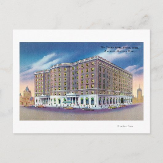 Buiten Uitzicht van Sheraton Hotel in Copley Briefkaart (Voorkant)