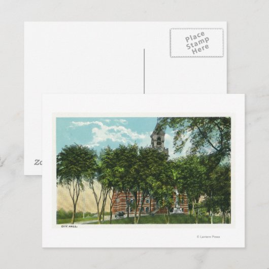 Buiten Uitzicht van stadhuis 2 Briefkaart (Voorkant / Achterkant)