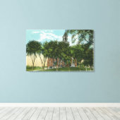 Buiten Uitzicht van stadhuis 2 Canvas Afdruk (Insitu (Houten vloer))