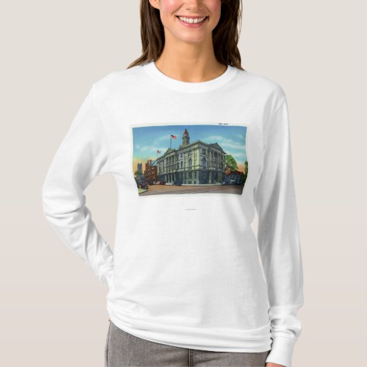 Buiten Uitzicht van stadhuis 3 T-shirt (Voorkant)