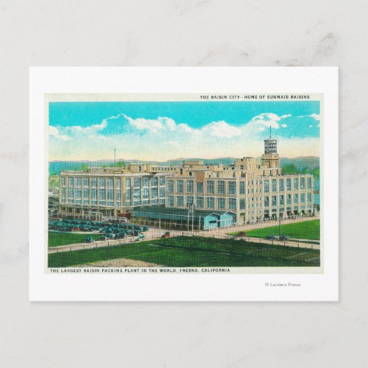 Buiten Uitzicht van Sun-Maid Raisin Plant Briefkaart (Voorkant)