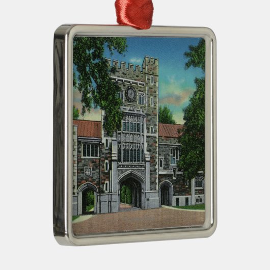 Buiten Uitzicht van Taylor Hall, Vassar College Metalen Ornament (Rechts)