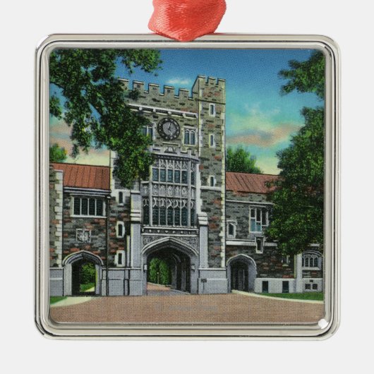 Buiten Uitzicht van Taylor Hall, Vassar College Metalen Ornament (Voorkant)