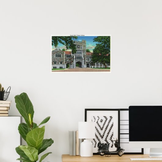 Buiten Uitzicht van Taylor Hall, Vassar College Poster (Thuiskantoor)