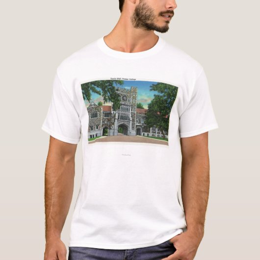 Buiten Uitzicht van Taylor Hall, Vassar College T-shirt (Voorkant)