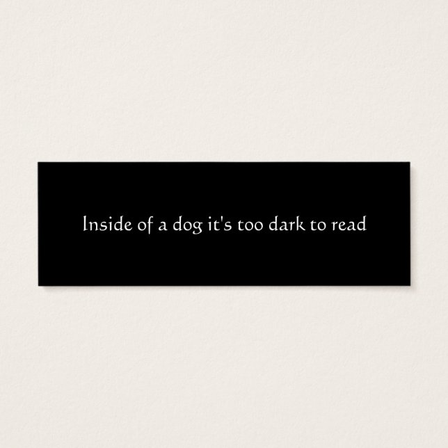 Buiten van een hond bladwijzer mini visitekaartjes (Achterkant)