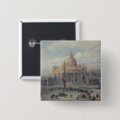Buiten van St. Peter's Vierkante Button 5,1 Cm (Voorkant /achterkant)