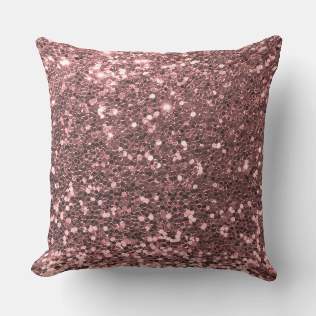 Buiten Veilig Roze Gouden Glitters Buitenkussen (Voorkant)