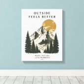Buiten voelt beter Berg Canvas Afdruk (Insitu (Houten vloer))