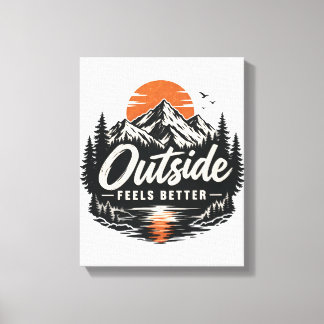 Buiten voelt beter bergnatuuravontuur canvas afdruk
