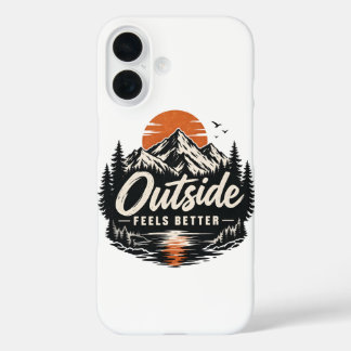 Buiten voelt beter bergnatuuravontuur iPhone 16 hoesje