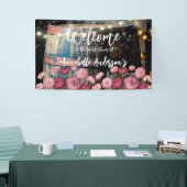 Buiten whiskeyvat bruidsdouche welkom spandoek (Beurs)