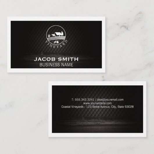 Buiten | Wijn | Houtsim | Witte grens Visitekaartje (Voorkant / Achterkant)