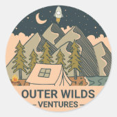 Buiten Wilde Ventures Ronde Sticker (Voorkant)