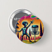 Buitenaards Alien Disc Golfen Ronde Button 5,7 Cm (Voorkant /achterkant)