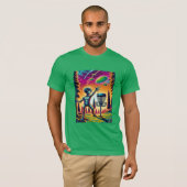 Buitenaards Alien Disc Golfen T-shirt (Voorkant volledig)