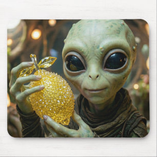 Buitenaards Alien en Kristallijne Citroen   Muismat