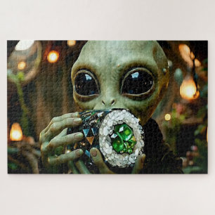 Buitenaards Alien en Kristallijnen Sushi Legpuzzel