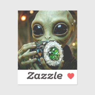 Buitenaards Alien en Kristallijnen Sushi Sticker