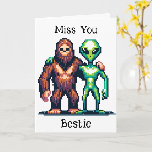 Buitenaards Alien met Bigfoot Kaart (Gele Bloem)