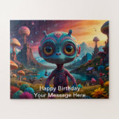 Buitenaards avontuur in een fantasy paddenstoelenb legpuzzel (Horizontaal)