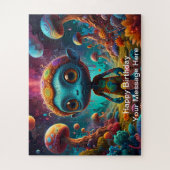 Buitenaards avontuur in een fantasy paddenstoelenb legpuzzel (Verticaal)