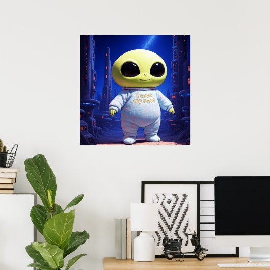 Buitenaards Baby AI Alien Poster (Thuiskantoor)