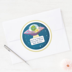 Buitenaards Baby shower Ronde Sticker