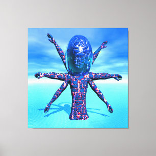 Buitenaards beeldhouwwerk canvas afdruk