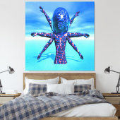 Buitenaards beeldhouwwerk canvas afdruk (Insitu (Slaapkamer))