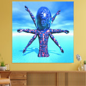 Buitenaards beeldhouwwerk canvas afdruk (Insitu (Woonkamer))