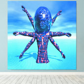 Buitenaards beeldhouwwerk canvas afdruk (Insitu (Houten vloer))