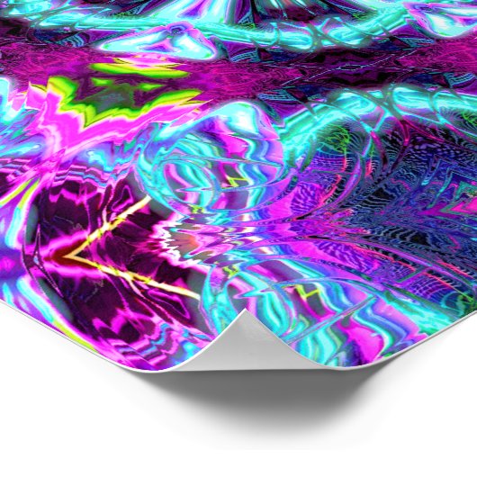 Buitenaards brein ontsteken v1 kleurrijke patronen poster (Hoek)