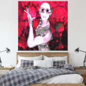 Buitenaards Contact Canvas Afdruk (Insitu (Slaapkamer))